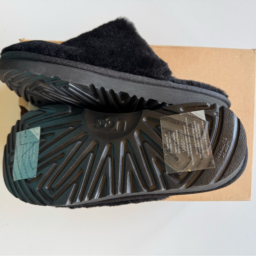 UGG Women’s Fluff Yeah Clog – Black, Size 5 (New in Box) - Picture 3 of 5
